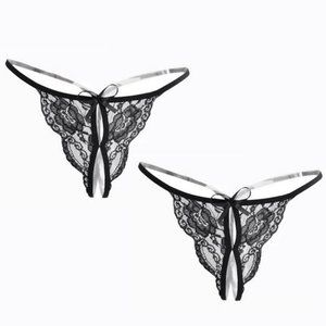 2-PACK WOMEN'S SEXY CROTCH LESS G-STRING PANTIES